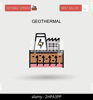 Geothermal Simple vector icon. Stock Vector