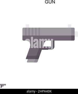 Gun Simple vector icon. Illustration symbol design template for web mobile UI element. Stock Vector