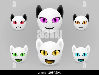 emotions pashka bot set collection Stock Vector