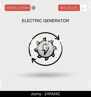 Electric generator Simple vector icon. Stock Vector