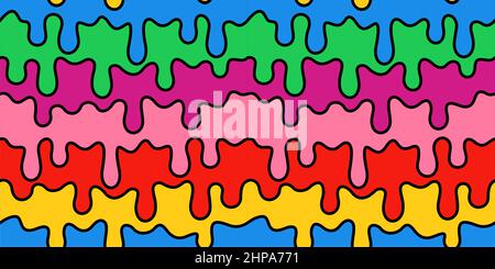 Dripping Paint Colorful Seamless Abstract Pattern Vector Illustration Background Template Art Stock Vector