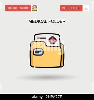 Medical folder Simple vector icon. Stock Vector