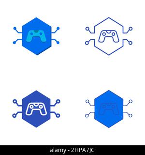 NFT game asset icon set in flat and line style. Non fungible token concept. Vector illustration. Stock Vector