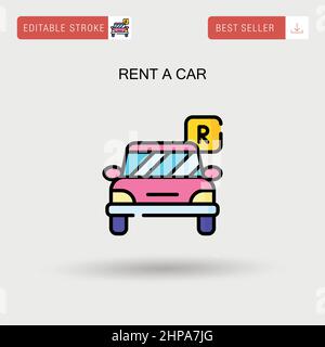 Rent a car Simple vector icon. Stock Vector