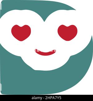 Letter d in love is a cute smiley in doodle style Stock Vector