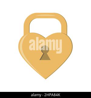 A gold heart-shaped castle in a realistic style, isolated on a white background. Vector illustration Stock Vector