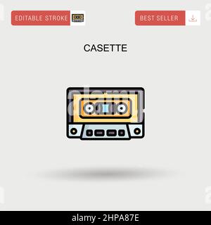 Casette Simple vector icon. Stock Vector