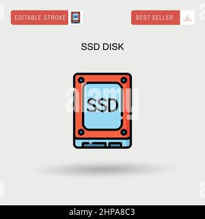 Ssd disk Simple vector icon. Stock Vector