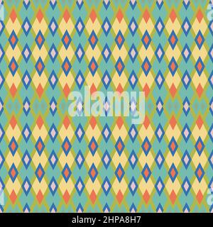 Seamless vector pattern. Abstract geometric colorful background of rhombuses. For use on wallpaper, fabric, packaging and more. Stock Vector