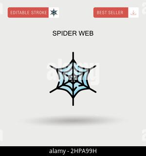 Spider web Simple vector icon. Stock Vector