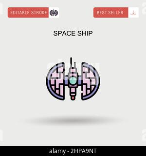 Space ship Simple vector icon. Stock Vector