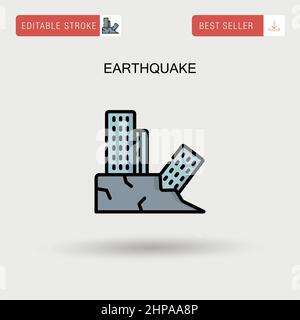 Earthquake Simple vector icon. Stock Vector