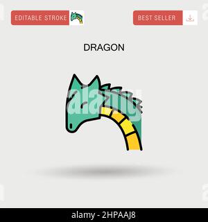 Dragon Simple vector icon. Stock Vector