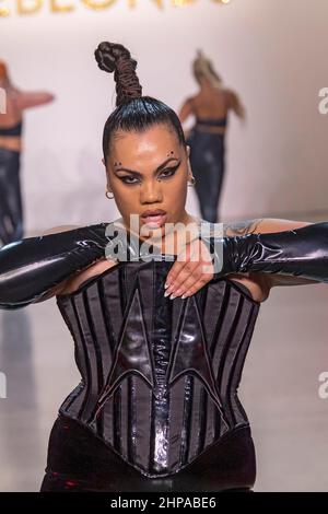 Parris Goebel performs on the runway for The Blonds during New York