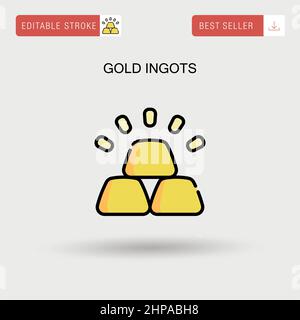 Gold Ingots Simple vector icon. Stock Vector