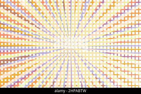 Pop art radial colorful comics book magazine cover. Striped blue digital background. Cartoon funny retro pattern strip mock up. Vector halftone Stock Vector