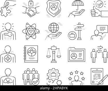 Business Ethics Moral Collection Icons Set Vector . Stock Vector