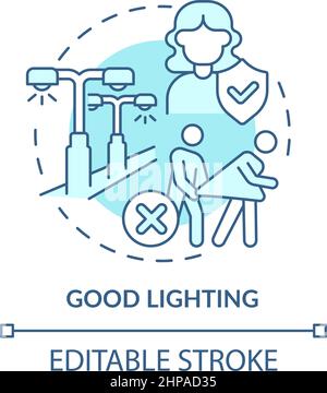 Good lighting turquoise concept icon Stock Vector