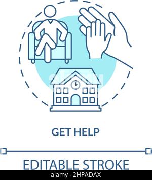 Get help turquoise concept icon Stock Vector