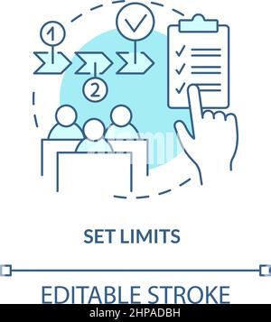 Set limits turquoise concept icon Stock Vector