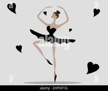 a beautiful ballerina. the gentle Lady in a tutu are elegant and graceful in the flight of the dance. The beauty of ballet Stock Vector