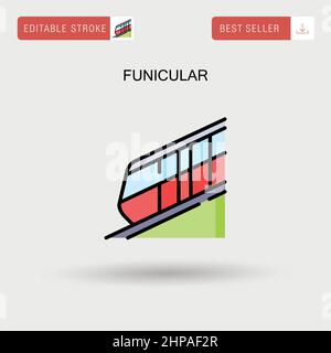 Funicular Simple vector icon. Stock Vector