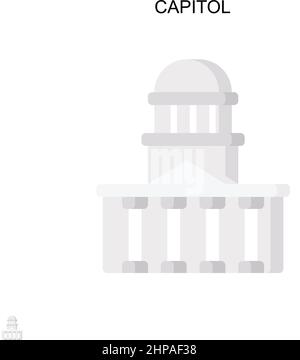 Capitol Simple vector icon. Illustration symbol design template for web mobile UI element. Stock Vector