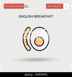 English breakfast Simple vector icon. Stock Vector