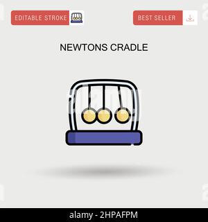 Newtons cradle Simple vector icon. Stock Vector