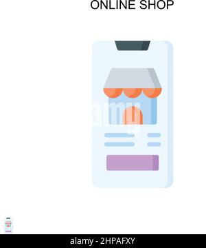 Online shop Simple vector icon. Illustration symbol design template for web mobile UI element. Stock Vector