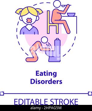 Eating disorders concept icon Stock Vector