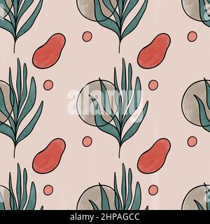 Mid Century Modern Design. A trendy seamless pattern. Stock Vector
