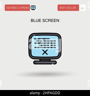 Blue screen Simple vector icon. Stock Vector