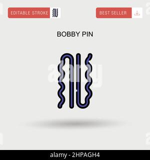 Bobby pin Simple vector icon. Stock Vector