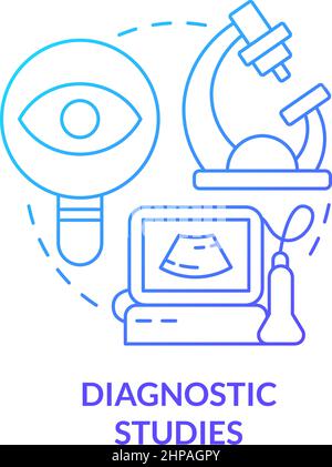 Diagnostic studies blue gradient concept icon Stock Vector