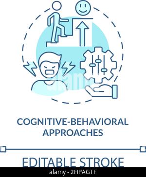 Cognitive behavioral approaches turquoise concept icon Stock Vector
