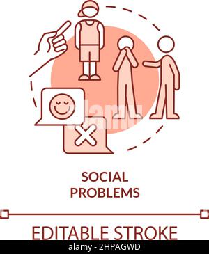 Social problems red concept icon Stock Vector