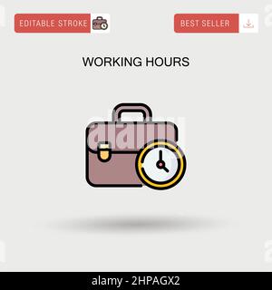 Working hours Simple vector icon. Stock Vector