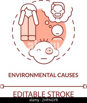 Environmental causes red concept icon Stock Vector
