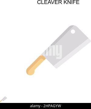 Cleaver knife vector icon set, flat design infographic template, set ...