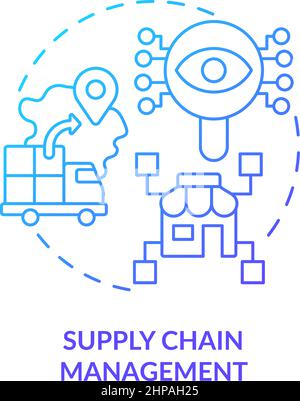 Supply chain management blue gradient concept icon Stock Vector