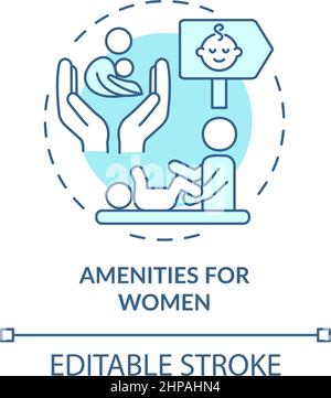 Amenities for women turquoise concept icon Stock Vector