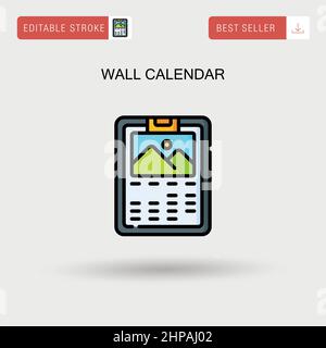 Wall calendar Simple vector icon. Stock Vector