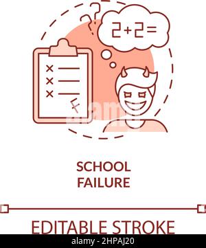School failure red concept icon Stock Vector