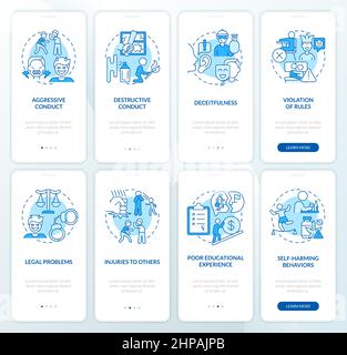 Conduct disorder onboarding mobile app screen set Stock Vector Image ...