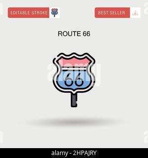 Route 66 Simple vector icon. Stock Vector