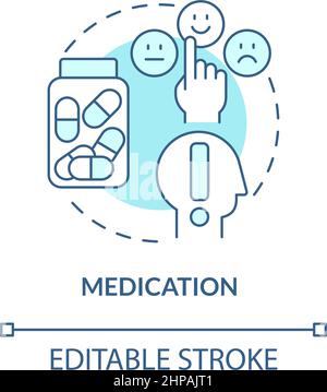 Medication turquoise concept icon Stock Vector