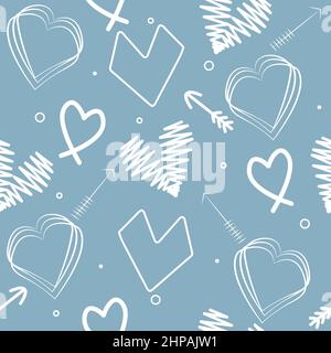 Vector Illustration of A Cute Valentines Day Heart Shape Decoration on Yellow Background. Pattern with cute hearts. Design for paper, cover, fabric Stock Vector