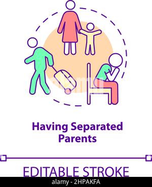 Having separated parents concept icon Stock Vector