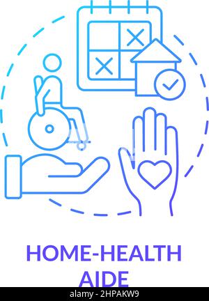 Home health aide blue gradient concept icon Stock Vector Image & Art ...